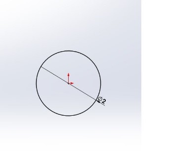 ترسیم دایره ی انتهای پیچ در محیط اسکچ نرم&zwnj;افزار سالیدورکس